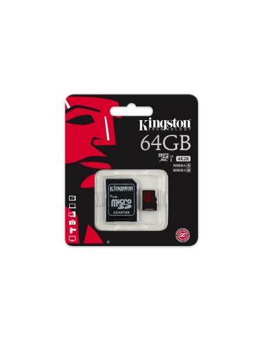 Kingston SDCA3/64GB - Tarjeta de memoria micro SDHC/SDXC de 64 GB (UHS-I U3, 90R/80 W, SDCA3, con adaptador SD): Kingston: Kiwi