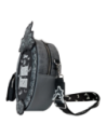 Loungefly Bolso Bandolera Placa de la Mansión Embrujada para Mujer, Diseño Exclusivo, Color Negro y Plateado