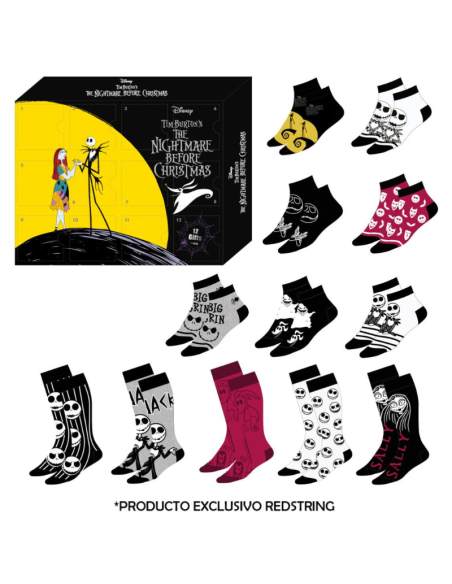 cerda_caja_regalo_12_pares_calcetines_pesadilla_antes_de_navidad_talla_35/41_8445484460902_oferta