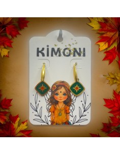 Pendientes KIMONI Naisha De Acero Inoxidable Bañado En Oro De 18K Para Mujer - Elegancia Y Calidad   2