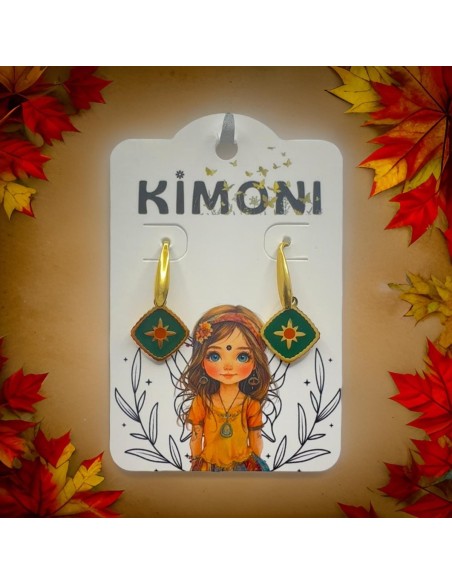 Pendientes KIMONI Naisha De Acero Inoxidable Bañado En Oro De 18K Para Mujer - Elegancia Y Calidad  