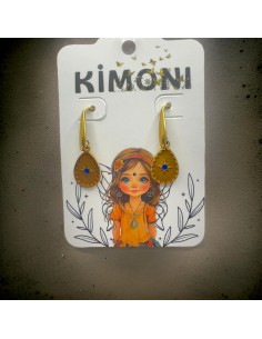 Pendientes KIMONI Indra De Acero Inoxidable Bañado En Oro De 18K Para Mujer - Kiwiku   2