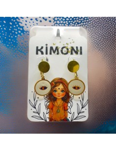 Pendientes Kalinda De Kimoni En Acero Inoxidable Bañado En Oro De 18K   2