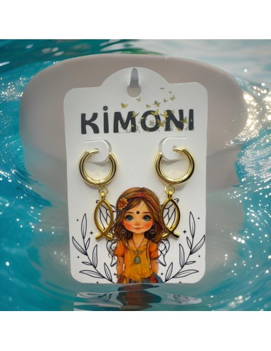 Pendientes KIMONI Myra Dorados De Acero Inoxidable Para Mujer - Elegancia Y Durabilidad