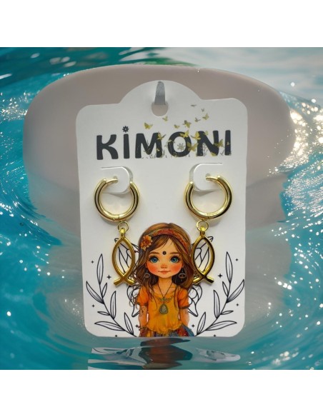 Pendientes KIMONI Myra Dorados De Acero Inoxidable Para Mujer - Elegancia Y Durabilidad