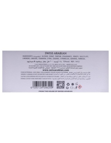 Swiss Arabian Bergamot And Cedarwood Eau de Parfum para Hombre 100 Ml