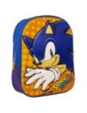 Mochila Escolar 3d Sonic Naranja Azul 25x31x9cm