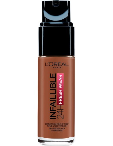 L'ORÉAL PARIS Infaillible 24H Fresh Wear Base De Maquillaje 375 Deep Amber 30 Ml - Alta Cobertura Y Larga Duración
