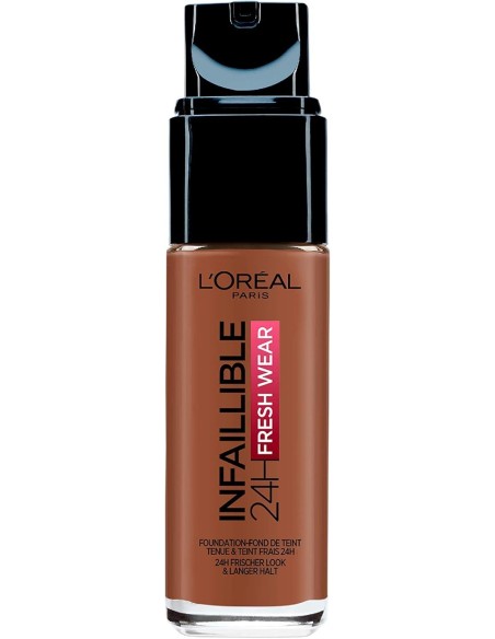 L'ORÉAL PARIS Infaillible 24H Fresh Wear Base De Maquillaje 375 Deep Amber 30 Ml - Alta Cobertura Y Larga Duración