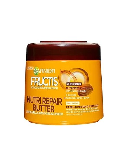 Garnier Fructis Nutri Repair Butter Hair Bomb Glicerina Mascarilla Capilar Nutritiva Con Manteca de Karité 320 Ml