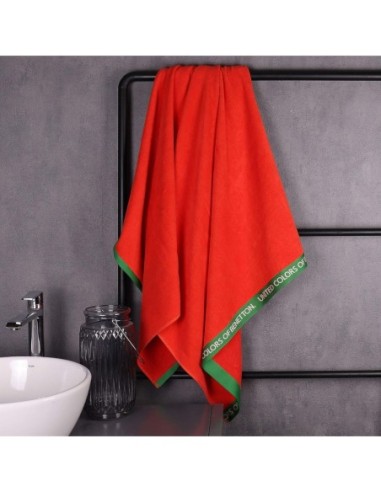 Toalla De Playa BENETTON Casa 90X160 Cm Rojo 100% Algodón Certificada | Kiwiku