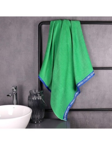 Toalla De Playa BENETTON Verde 90X160 Cm 380GSM Velour 100% Algodón - Kiwiku