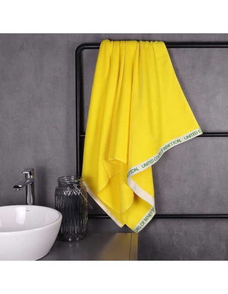 Toalla De Playa Benetton Amarilla 90X160 Cm 100% Algodón Certificada OEKO-TEX