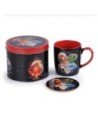 Pyramid International Lata Regalo Taza + Posavasos Harry Potter Escudos, Diseño Exclusivo, Ideal para Fans