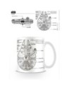Pyramid Taza de Desayuno Star Wars Plano Halcón Milenario 350 Ml Cerámica Resistente