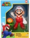 Jakks Pacific Figura Super Mario Fire Mario + Fleur 10 Cm Con Accesorios