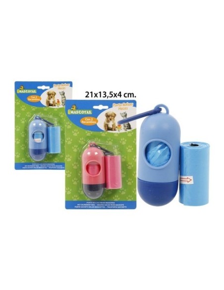 Porta-bolsas para heces de mascotas y recambios colores surt, mct mascotas, 3 piezas