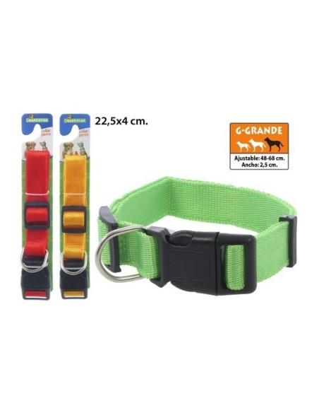 Collar para perro ajustable colores surtidos, mct mascotas, 22,5x4cm.