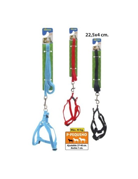Correa para perro con collar ajustable colores surtidos, mct mascotas, 22,5x4cm.