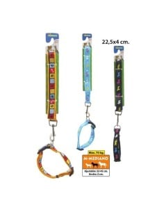 Correa para perro con collar ajustable modelos surtidos, mct mascotas, 22,5x4cm.