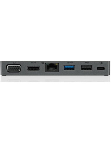 Lenovo Docking Station Traveler USB-C a HDMI USB 3.0 USB 2.0 RJ45 VGA Powered USB-C Negro 4X90S92381 - Kiwiku