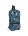 Safta Estuche en Forma de Mochila Welcome Gamers Blue Con 4 Portatodos Vacíos, Bolsillo Frontal y Asa Superior