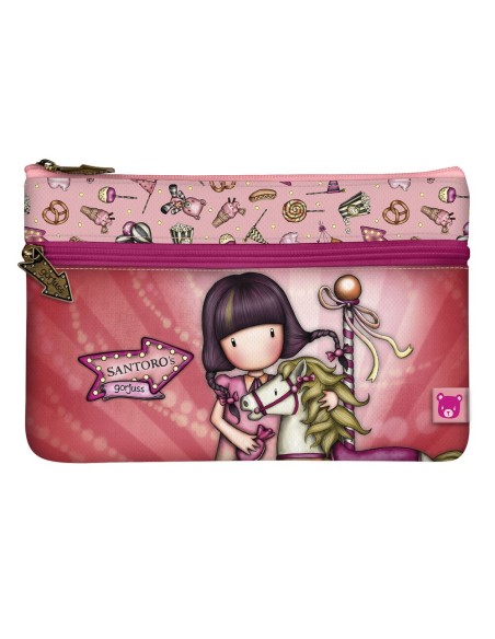 safta_estuche_escolar_gorjuss_fairground_carousel_salmón_con_bolsillo_delantero_y_cremallera_(23