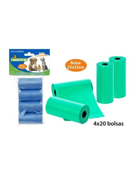 Bolsas para excrementos de mascotas colores surtidos, mct mascotas, 80uds.