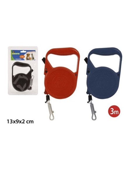 Correa perro extensible 3 metros color surtido, mct mascotas