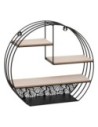 Atmosphera Estantería de Pared Redonda de Madera y Metal Negro (39 X 10,9 X 36 Cm)