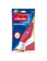 Vileda Guantes Universales Talla L de Látex y Algodón Color Rosa