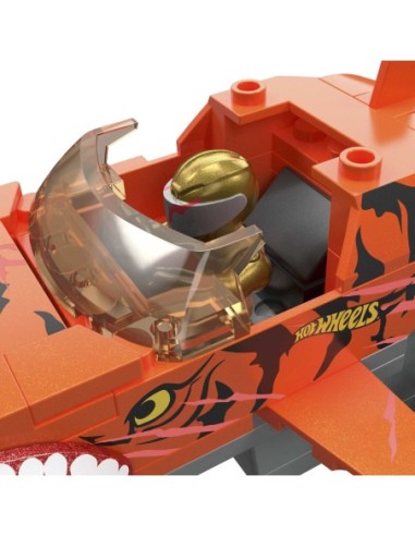 Mattel Mega Hot Wheels Smash & Crash Tiger Shark Chomp Course - Kit de Construcción 245 Piezas