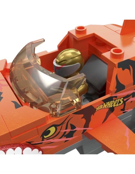 Mattel Mega Hot Wheels Smash & Crash Tiger Shark Chomp Course - Kit de Construcción 245 Piezas