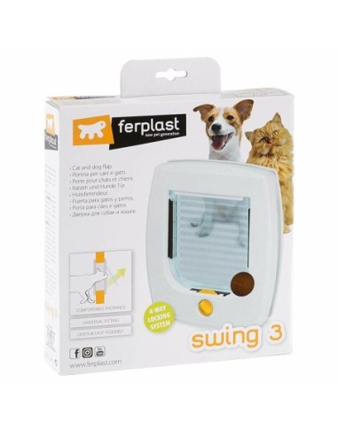 Puerta Basculante FERPLAST Swing 3 Para Gatos Y Perros Pequeños - Marrón Bronce