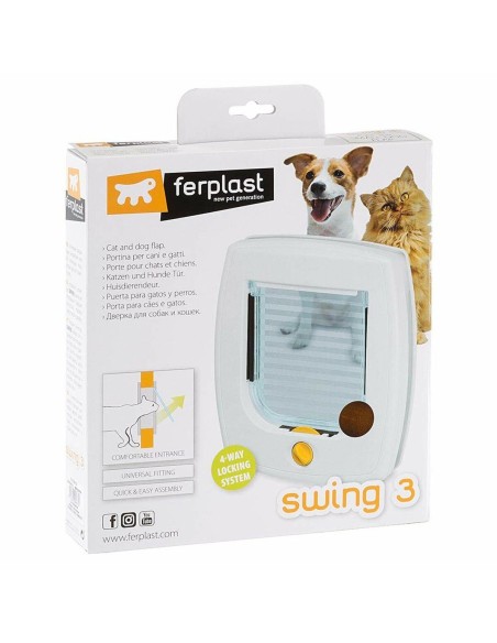Puerta Basculante FERPLAST Swing 3 Para Gatos Y Perros Pequeños - Marrón Bronce