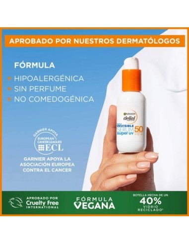 Garnier Delial Serum Invisible Super Uv Spf50 Protector Diario Sensación Ligera - 40 Ml