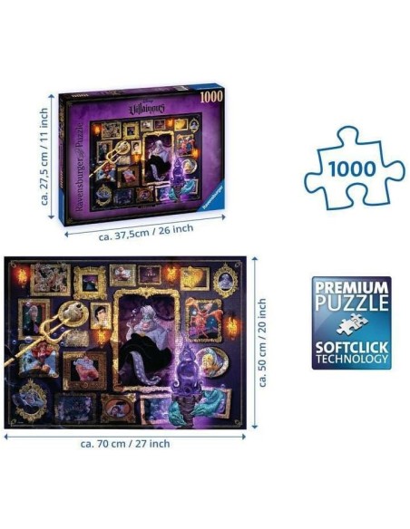 Puzzle Ravensburger 1000 Piezas Disney Villanos Úrsula Para Adultos - Calidad Premium