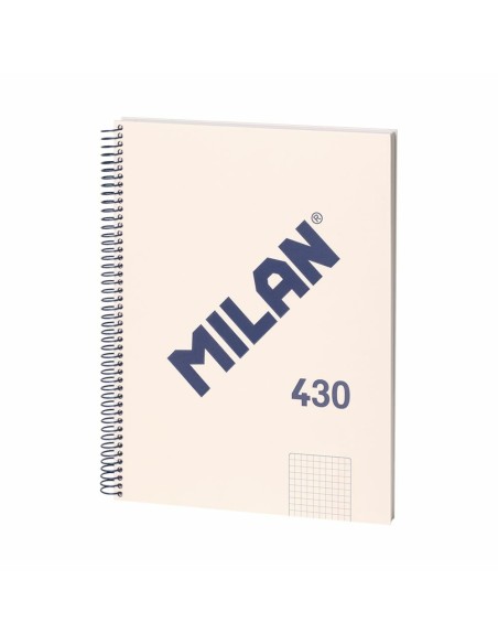milan_libreta_con_espiral_a4_48h_papel_95gr_cuadriculado_5x5mm_serie_1918_beige_8411574104827_oferta