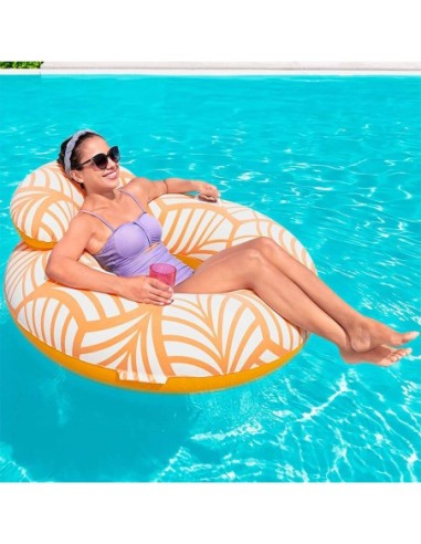 BESTWAY Sillón Hinchable Para Piscina Deluxe Naranja