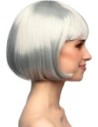 Boland Peluca Sintética Plateada Corte Bob para Mujer, Ideal para Disfraces y Fiestas