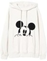Mickey Sudadera Con Capucha Juvenil/adulto Mickey Mouse Talla L Color Blanco 100% Algodón