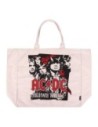 Cerda Bolso de Asas de Algodón Acdc Color Beige, Diseño Exclusivo para Fans