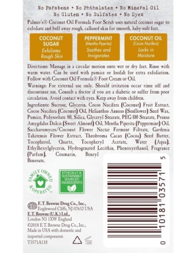 Palmer's Exfoliante para Pies Coconut Oil Sugar Foot Scrub 60 Gr