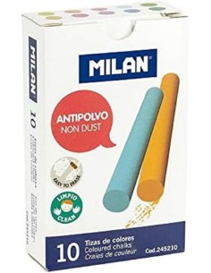 MILAN Tizas Color Antipolvo Carbonato Cálcico Caja De 10