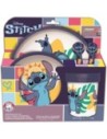 Stor Vajilla Infantil Reutilizable Antideslizante Con Base de Silicona Bicolor Stitch 5 Piezas