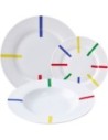 Benetton Set Vajilla Porcelana 18 Piezas Diseño Rayas de Colores Casa Benetton