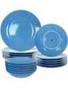 Benetton Set de Vajilla de Loza Azul 18 Piezas para Casa