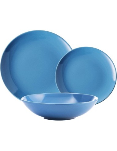 Set De Vajilla De Loza Azul 18 Piezas BENETTON - Ideal Para Hogar