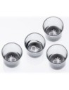 Benetton Set de 4 Vasos de Agua de Cristal 0,345l Con Logo Inferior Negro