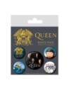 Pyramid International Juego de Chapas Queen Clásicos, Set de 5 Unidades, Diseño Retro